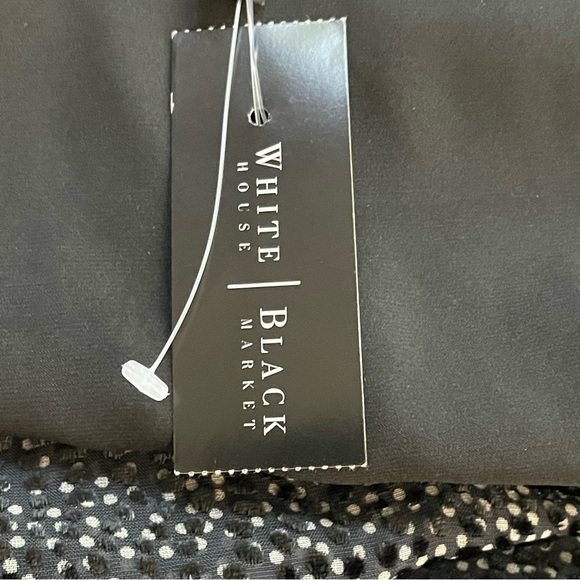 WHBM | Black Flocked Soft Dot Blouson Dress New - Picture 8 of 10